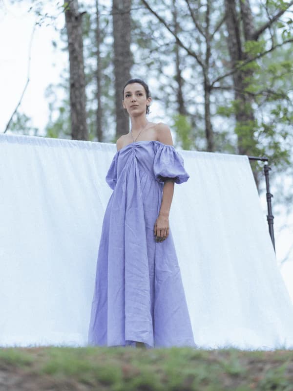 Lavender linen dress